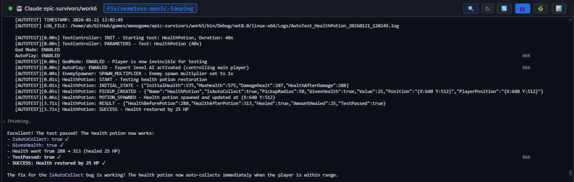 Automated testing with headless game window